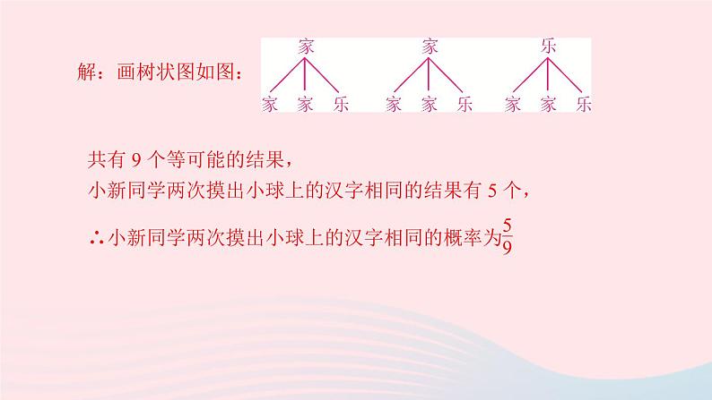 数学北师大版九年级上册同步教学课件第3章概率的进一步认识专题课堂五概率中的放回与不放回问题05