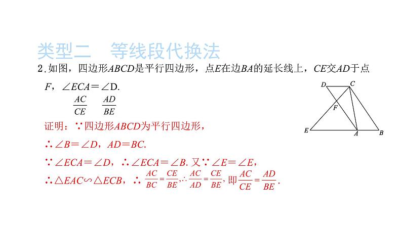 2022九年级数学下册第二十七章相似方法专题4比例式等积式的常见证明方法习题课件新版新人教版03