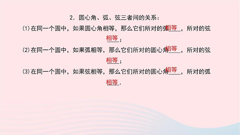 数学华东师大版九年级下册同步教学课件第27章圆27.1圆的认识2圆的对称性第1课时作业04