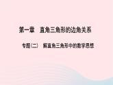 数学北师大版九年级下册 同步教学课件第1章直角三角形的边角关系专题(二)解直角三角形中的数学思想作业