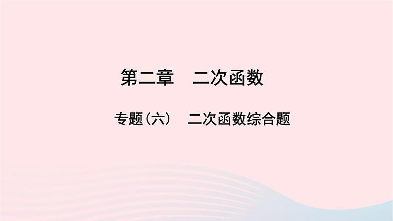 数学北师大版九年级下册 同步教学课件第2章二次函数专题(6)二次函数综合题作业01