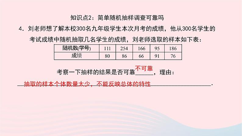 数学华东师大版九年级下册同步教学课件第28章样本与总体28.2用样本估计总体作业07