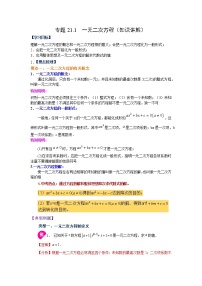 专题21.1 一元二次方程（知识讲解）-2022-2023学年九年级数学上册基础知识专项讲练（人教版）