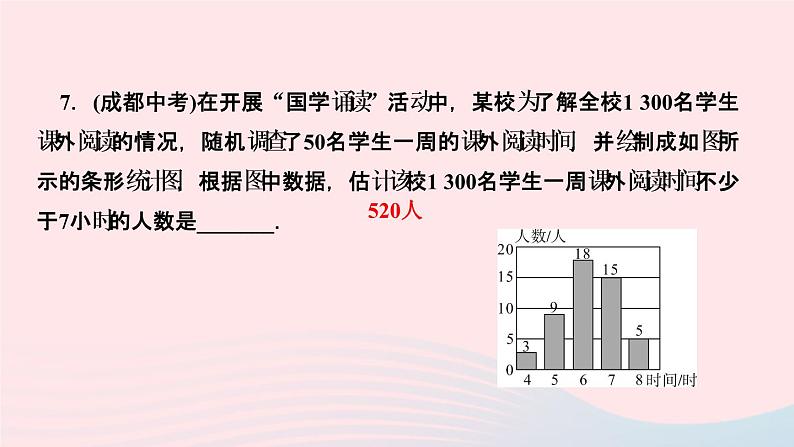 数学湘教版九年级上册同步教学课件第5章用样本推断总体5.2统计的简单应用作业第8页