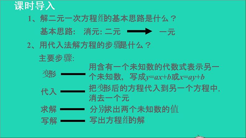 数学北师大版八年级上册同步教学课件第5章二元一次方程组5.2求解二元一次方程组2用加减消元法解二元一次方程组03