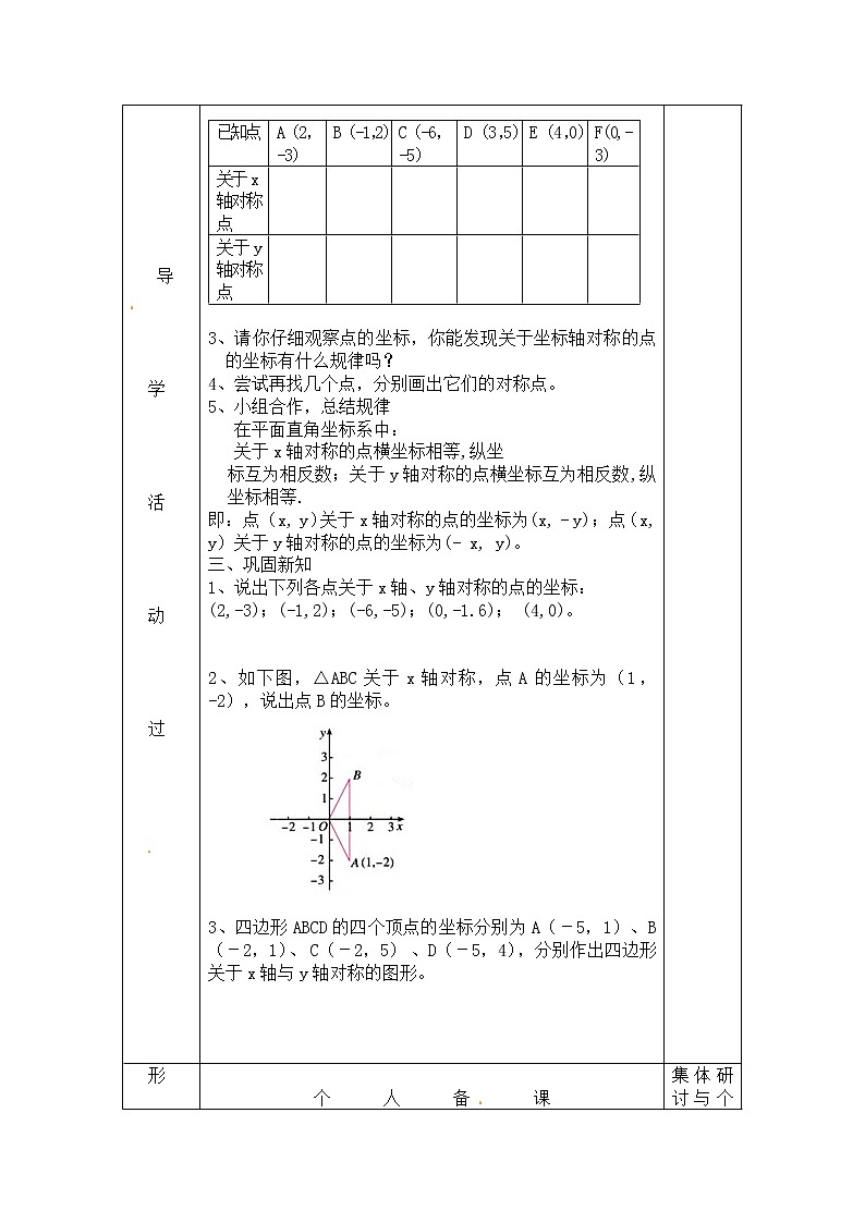 初中数学8上13.2  第1课时 画轴对称图形2精典学案102