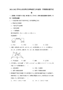 山东省枣庄市峄城区2021-2022学年九年级（上）期末数学试卷(含答案)