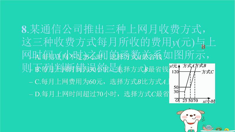 2022八年级数学下册单元卷四一次函数习题课件新版新人教版08