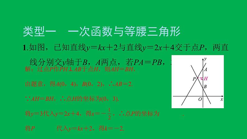 2022八年级数学下册第十九章一次函数方法专题13一次函数与等腰三角形全等三角形习题课件新版新人教版第2页