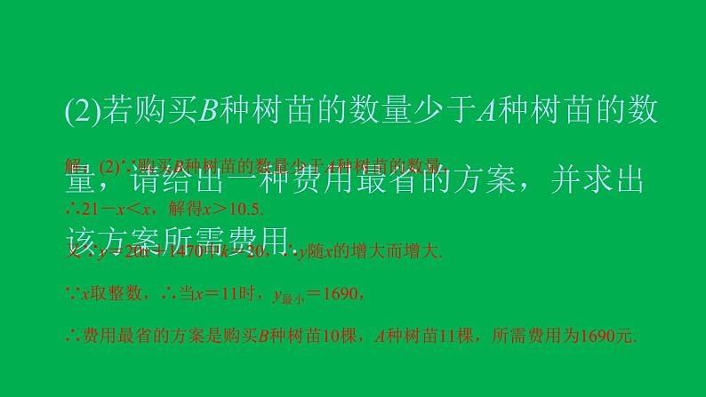 2022八年级数学下册第十九章一次函数方法专题15利用一次函数解决实际生活中的最值问题习题课件新版新人教版第3页