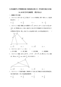 九年级数学上学期期末复习培优综合练习5+-华东师大版九年级21-29章【中考真题】（四川乐山）