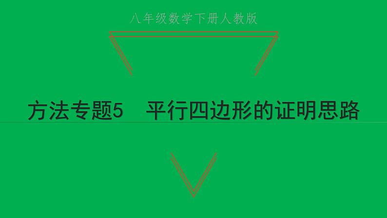 2022八年级数学下册第十八章平行四边形方法专题5平行四边形的证明思路习题课件新版新人教版第1页