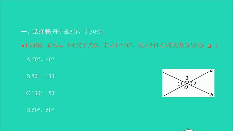 2022七年级数学下册第五章相交线与平行线综合检测一课件新版新人教版第2页