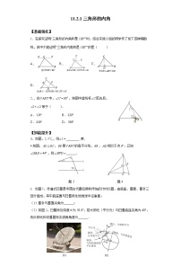 人教版八年级上册11.2.1 三角形的内角课后测评