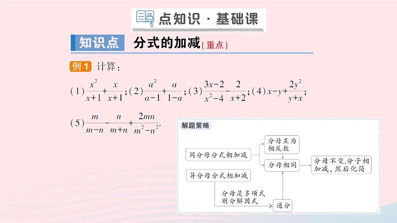 数学人教版八年级上册同步教学课件15.2分式的运算15.2.2分式的加减第1课时分式的加减作业06