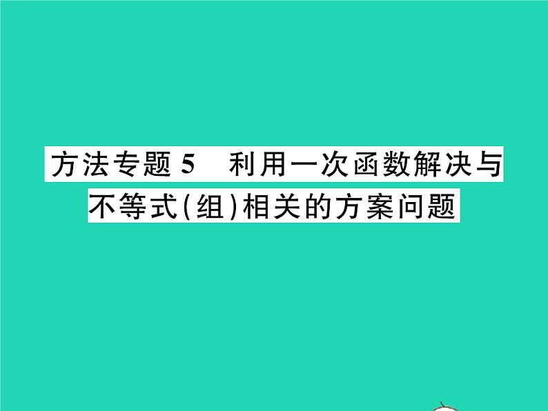 2022八年级数学下册第二章一元一次不等式与一元一次不等式组方法专题5利用一次函数解决与不等式组相关的方案问题习题课件新版北师大版01