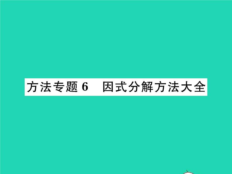 2022八年级数学下册第四章因式分解方法专题6因式分解方法大全习题课件新版北师大版01