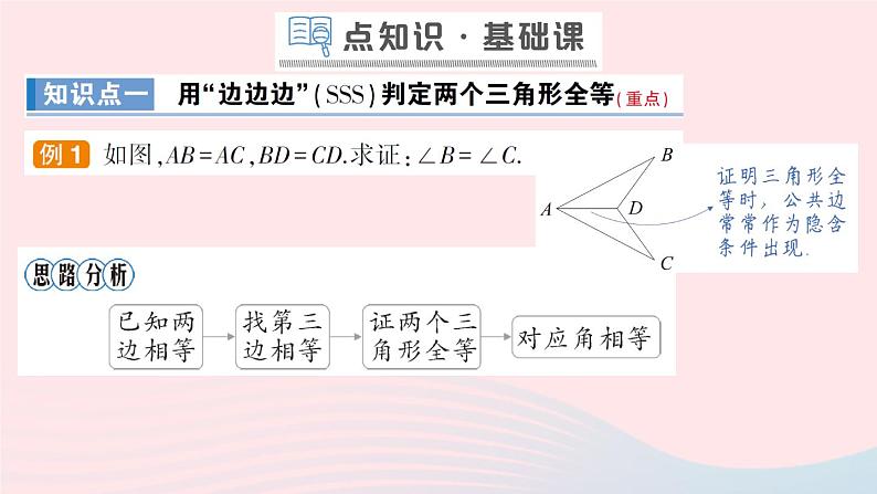 数学人教版八年级上册同步教学课件12.2三角形全等的判定第1课时三角形全等的判定一sss作业第2页