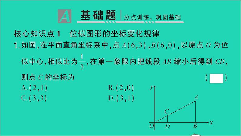 数学人教版九年级下册同步教学课件第27章相似27.3位似第2课时平面直角坐标系中的位似作业第2页