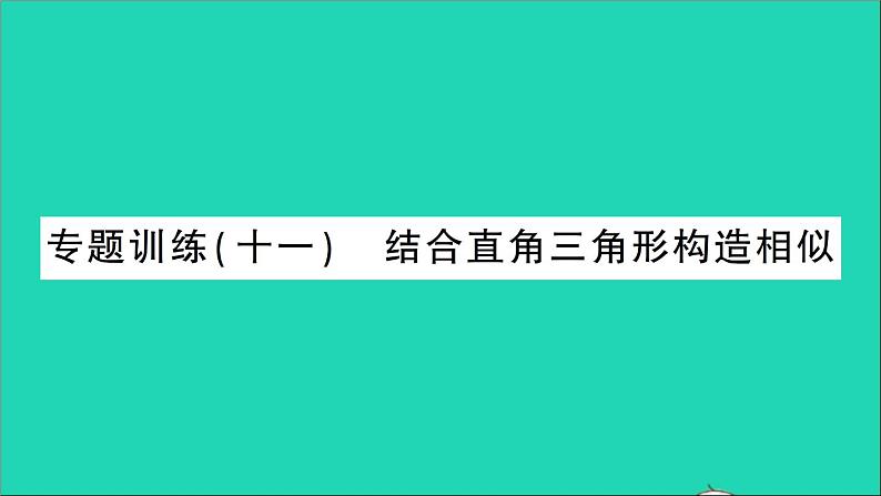 数学人教版九年级下册同步教学课件第27章相似专题训练十一结合直角三角形构造相似作业01