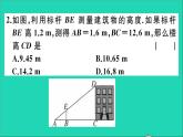 数学沪科版九年级上册同步教学课件阶段综合训练五相似三角形的性质应用及位似变换作业