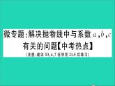 数学沪科版九年级上册同步教学课件微专题解决抛物线中与系数abc有关的问题中考热点作业