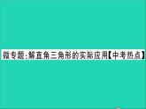 数学沪科版九年级上册同步教学课件微专题解直角三角形的实际应用中考热点作业