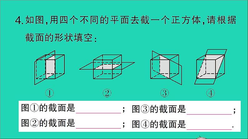 数学北师大版七年级上册同步教学课件第1章丰富的图形世界3截一个几何体作业05