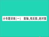 数学北师大版七年级上册同步教学课件第2章有理数及其运算小专题训练一数轴相反数绝对值作业