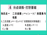 數(shù)學(xué)華東師大版九年級下冊同步教學(xué)課件第26章二次函數(shù)26.2二次函數(shù)的圖象與性質(zhì)2二次函數(shù)y=ax2+bx+c的圖象與性質(zhì)第2課時二次函數(shù)y=a(x_h)2的圖象與性質(zhì)作業(yè)