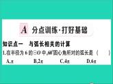 數(shù)學華東師大版九年級下冊同步教學課件第27章圓27.3圓中的計算問題第1課時弧長和扇形面積作業(yè)