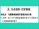 數(shù)學華東師大版九年級下冊同步教學課件第27章圓27.3圓中的計算問題第2課時圓錐的側面積和全面積作業(yè)