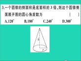 數(shù)學華東師大版九年級下冊同步教學課件第27章圓27.3圓中的計算問題第2課時圓錐的側面積和全面積作業(yè)