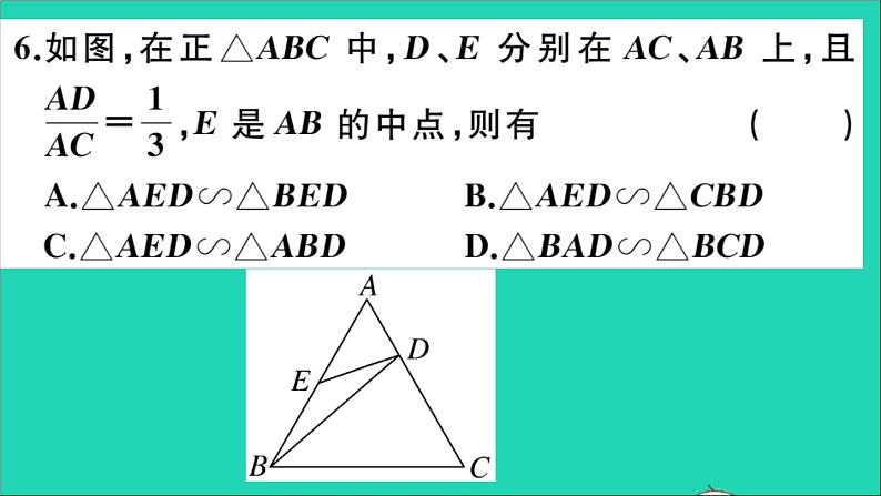 数学华东师大版九年级下册同步教学课件复习专项训练3图形的相似作业06