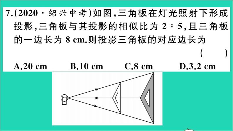 数学华东师大版九年级下册同步教学课件复习专项训练3图形的相似作业07