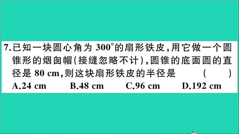 数学华东师大版九年级下册同步教学课件复习专项训练7圆作业08