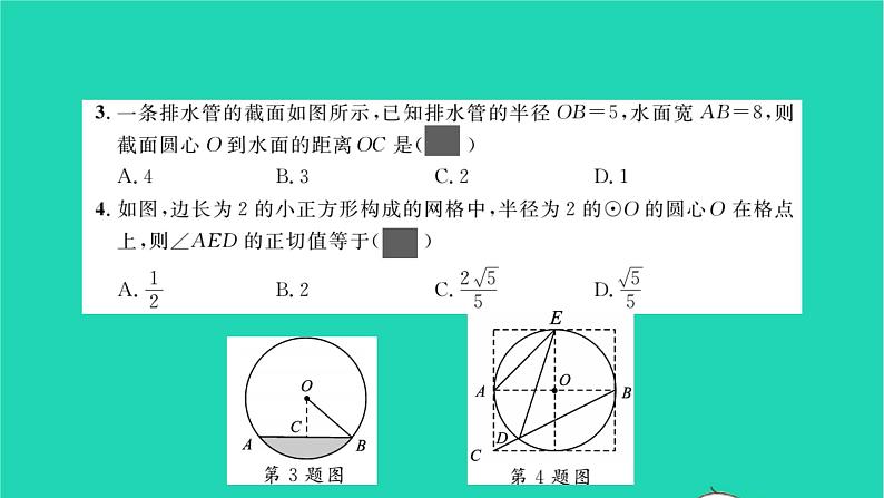 2022九年级数学下册周周卷八圆的有关性质习题课件新版北师大版03