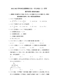 河北省邯郸市大名县第一中学2022-2023学年九年级上学期开学考试数学试题（含答案）