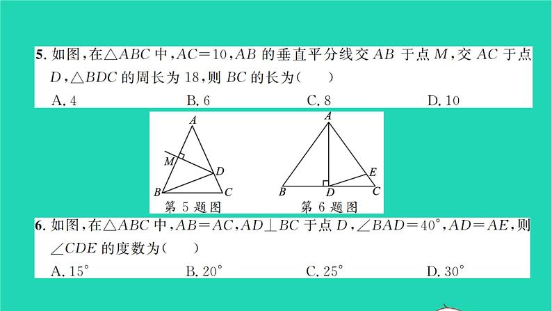 2022七年级数学下册第五章生活中的轴对称单元卷五习题课件新版北师大版05