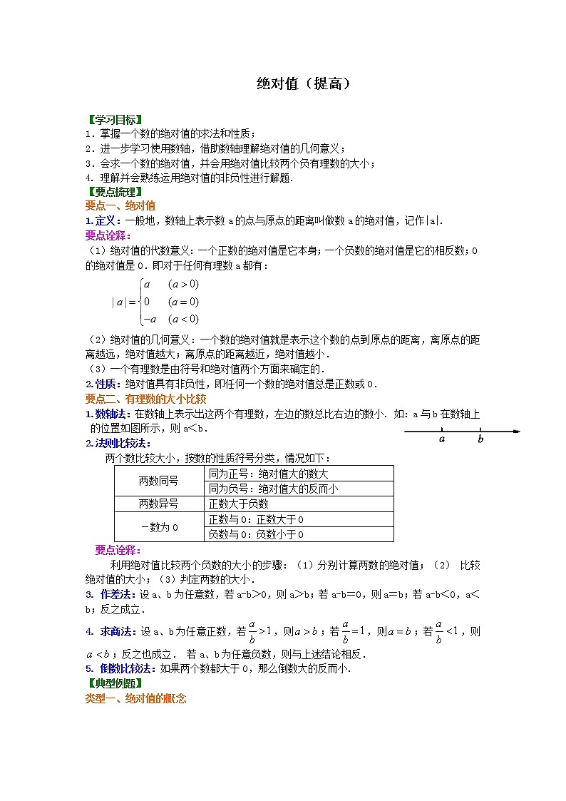 05绝对值（提高）知识讲解学案第1页