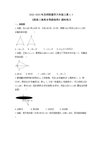 苏科版八年级上册1.3 探索三角形全等的条件优秀课时练习