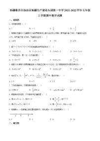 新疆维吾尔自治区新疆生产建设兵团第一中学2021-2022学年七年级上学期期中数学试题