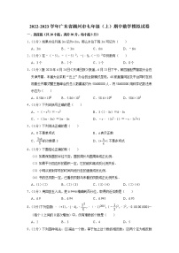 2022-2023学年广东省潮州市七年级（上）期中数学模拟试卷