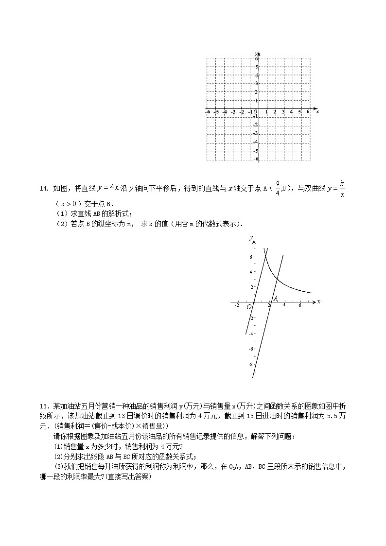 中考总复习：平面直角坐标系与一次函数、反比例函数--巩固练习（提高）第3页