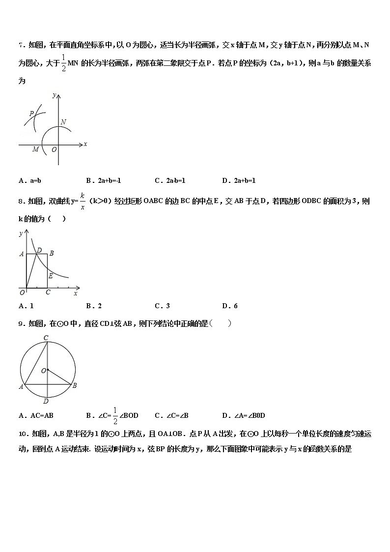 河北省保定曲阳县联考2022年中考数学最后一模试卷含解析第2页