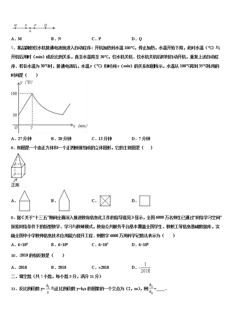 河北省沧州市献县市级名校2021-2022学年中考数学模拟试题含解析02