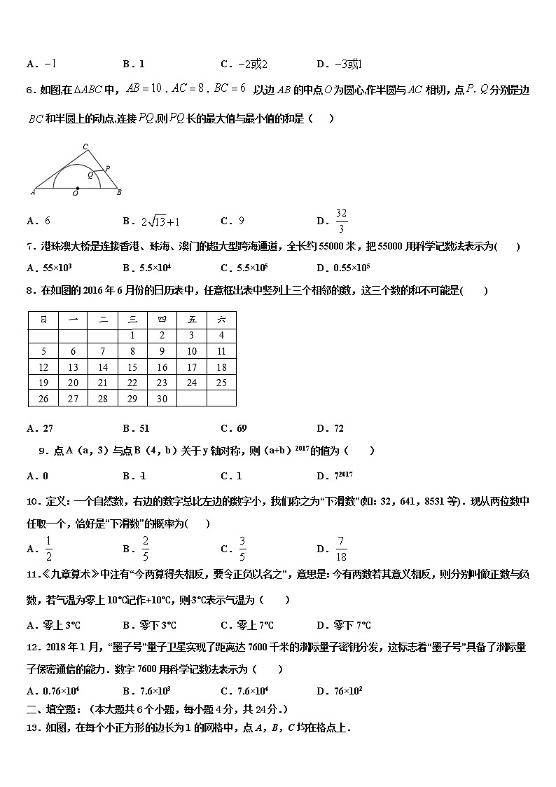 河北省衡水市景县2021-2022学年中考数学最后冲刺浓缩精华卷含解析02