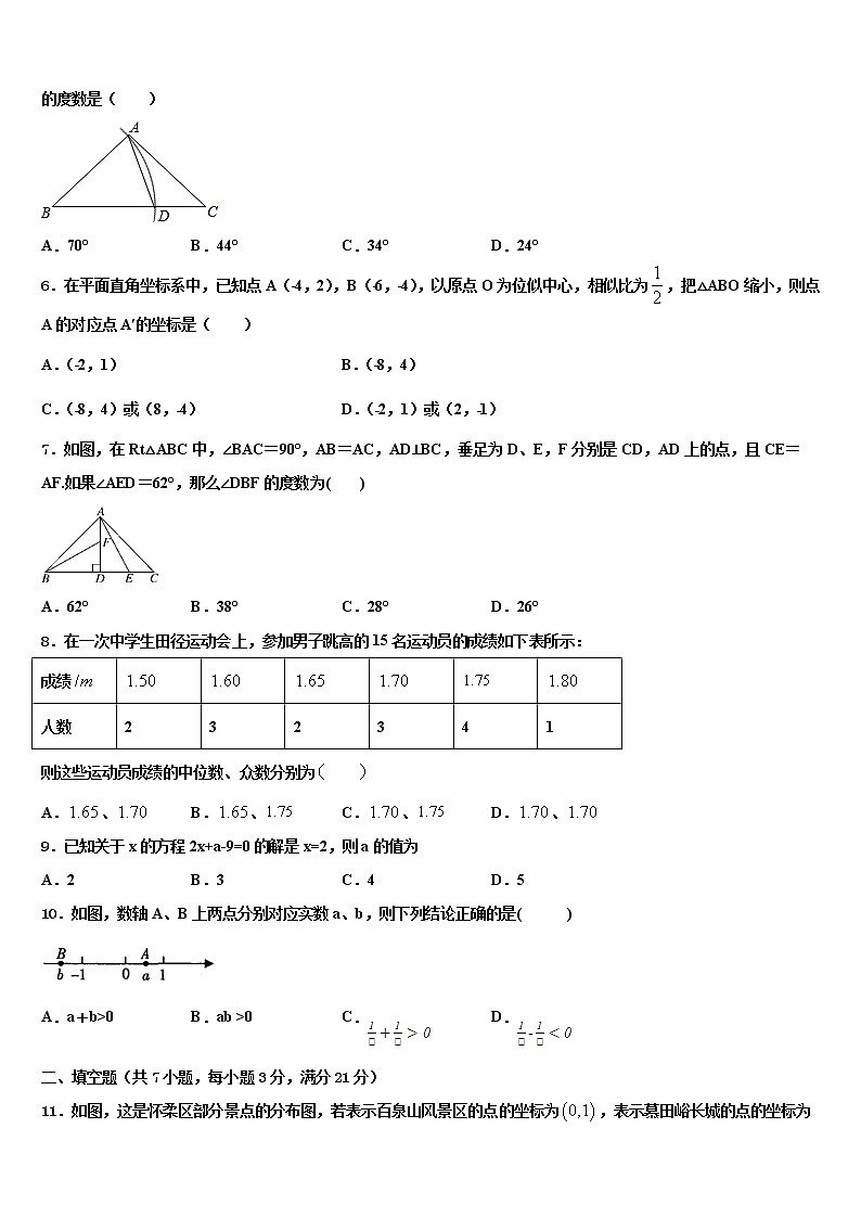 河北省献县重点达标名校2021-2022学年中考数学模试卷含解析第2页