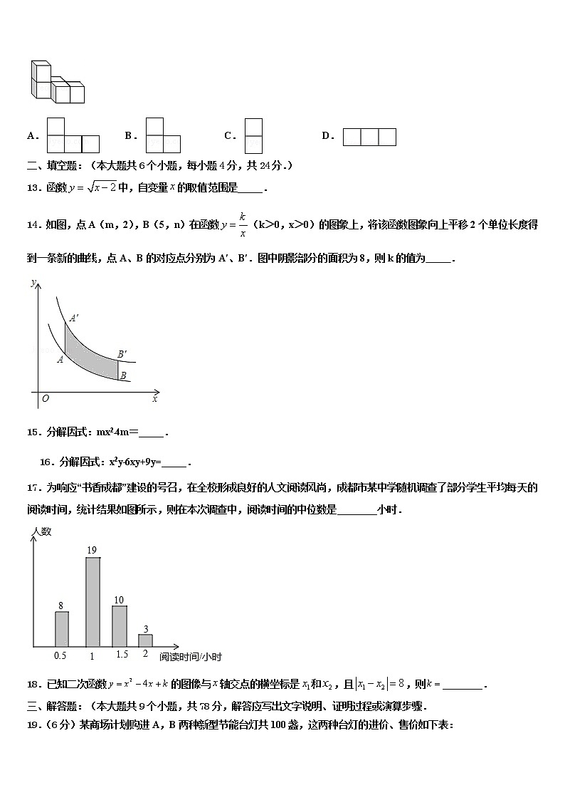 河南省信阳市二中重点名校2021-2022学年中考数学模拟预测试卷含解析第3页