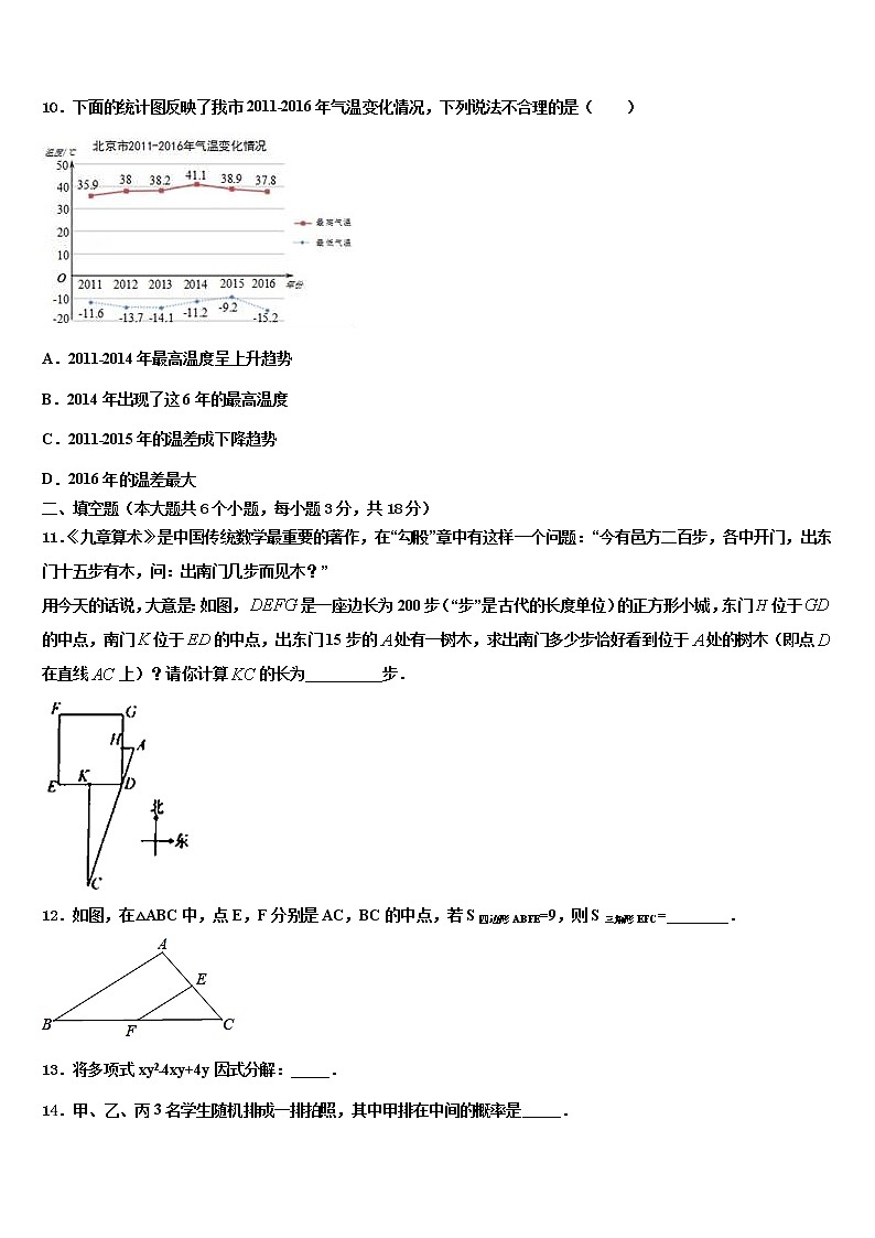 黑龙江省大庆市杜尔伯特蒙古族自治县市级名校2022年中考一模数学试题含解析第3页